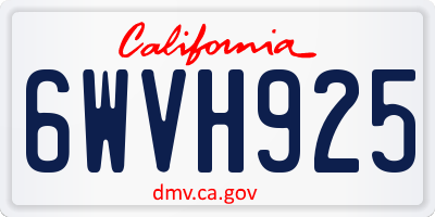 CA license plate 6WVH925