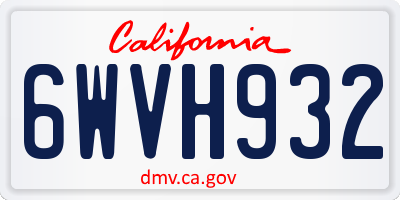 CA license plate 6WVH932