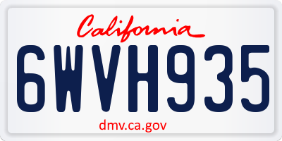 CA license plate 6WVH935