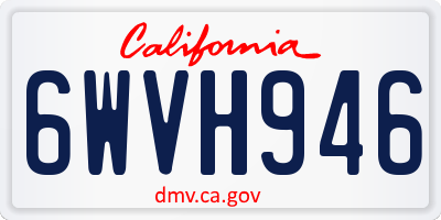 CA license plate 6WVH946