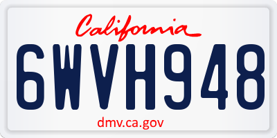 CA license plate 6WVH948