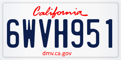 CA license plate 6WVH951