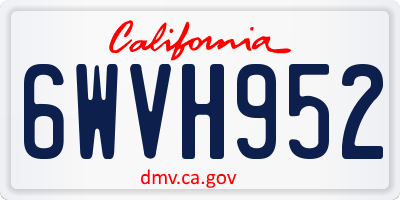 CA license plate 6WVH952