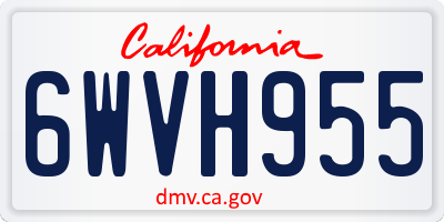 CA license plate 6WVH955