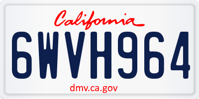 CA license plate 6WVH964