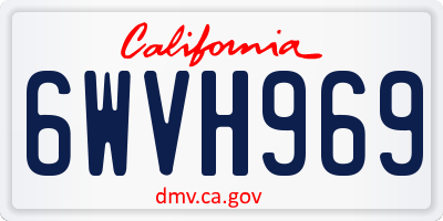 CA license plate 6WVH969
