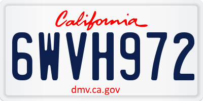 CA license plate 6WVH972