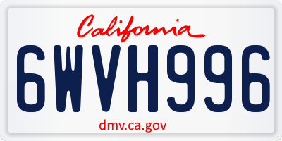 CA license plate 6WVH996