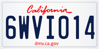 CA license plate 6WVI014
