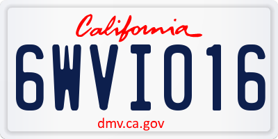 CA license plate 6WVI016