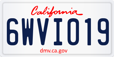 CA license plate 6WVI019