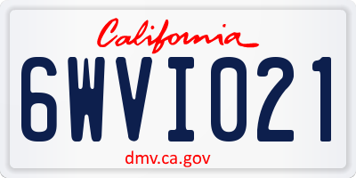 CA license plate 6WVI021