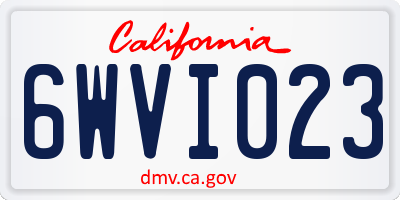 CA license plate 6WVI023