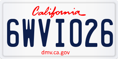 CA license plate 6WVI026