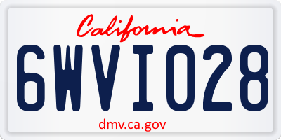 CA license plate 6WVI028