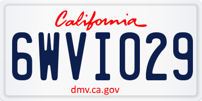 CA license plate 6WVI029