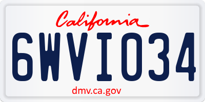 CA license plate 6WVI034
