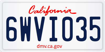 CA license plate 6WVI035