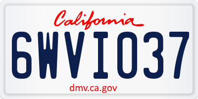 CA license plate 6WVI037