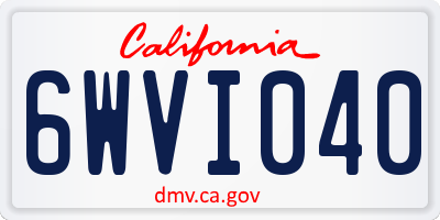 CA license plate 6WVI040