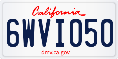 CA license plate 6WVI050