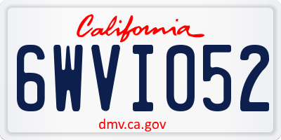 CA license plate 6WVI052