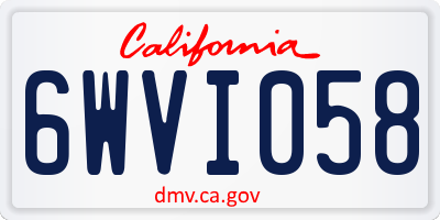 CA license plate 6WVI058