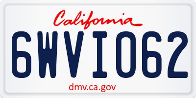 CA license plate 6WVI062