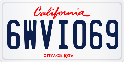 CA license plate 6WVI069