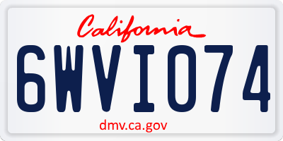 CA license plate 6WVI074
