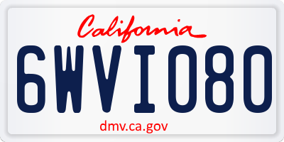 CA license plate 6WVI080