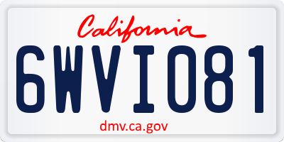 CA license plate 6WVI081