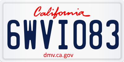 CA license plate 6WVI083