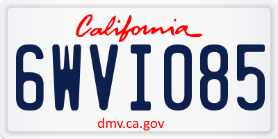 CA license plate 6WVI085