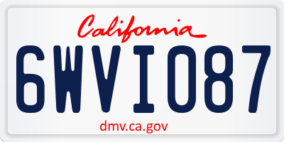 CA license plate 6WVI087