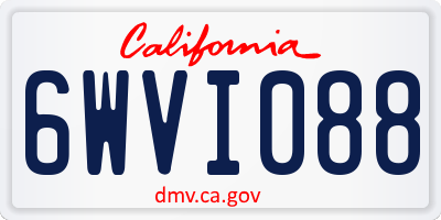 CA license plate 6WVI088