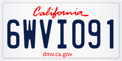 CA license plate 6WVI091