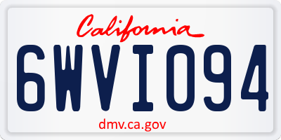CA license plate 6WVI094