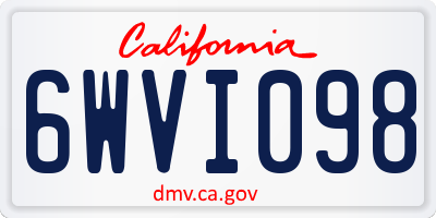 CA license plate 6WVI098