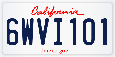 CA license plate 6WVI101