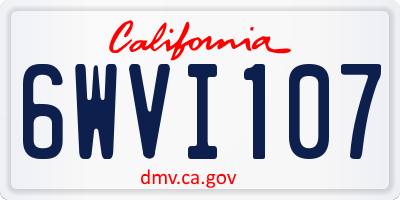 CA license plate 6WVI107