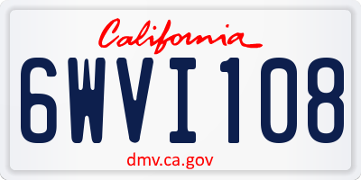 CA license plate 6WVI108