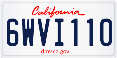 CA license plate 6WVI110