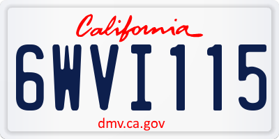 CA license plate 6WVI115