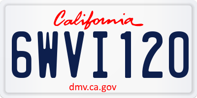 CA license plate 6WVI120