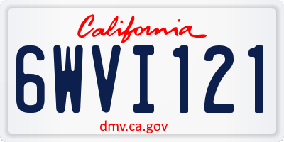CA license plate 6WVI121