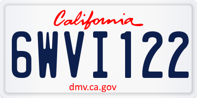 CA license plate 6WVI122