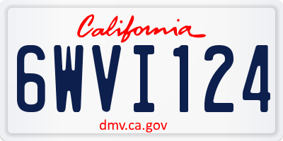 CA license plate 6WVI124