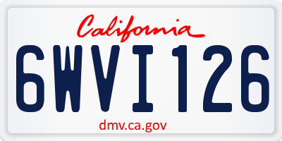 CA license plate 6WVI126