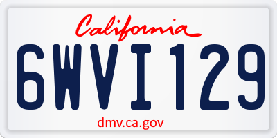 CA license plate 6WVI129